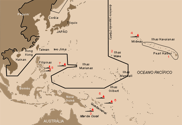 mapa do Imp&eacute;rio Japon&ecirc;s em 1941